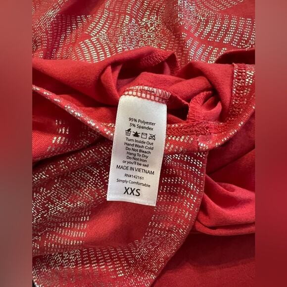 LulaRoe Carly Elegant Collection Swing Dress Red & Gold Sz XXS - Picture 5 of 8